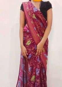 Beautiful Magenta Colour Saree