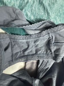Gray Lace Trim Panties