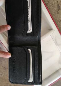 Louis Philippe Men's Wallet + Belt Combo