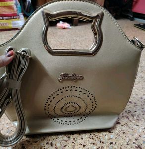 Metallic Gold Top Handle Bag