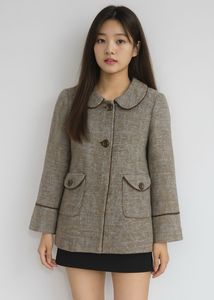Women Wool Tweed Coat