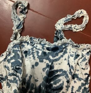 Mini Vintage Ruffle Tie And Dye Dress