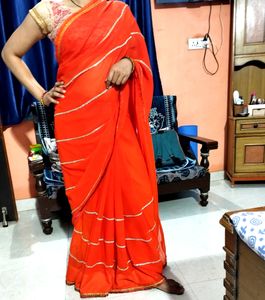 Orange Color Party Wear To Casual