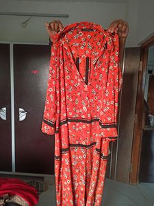 Orange Shirt Dress With Same Belt