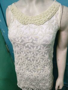 Beded Collar And Embroidery Dress