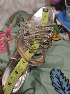 Silver Rhinestone Heels - Size 7