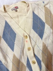 Argyle Knit Cardigan