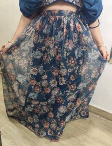Designer Indo Western Skirt With Cannes &amp; Top