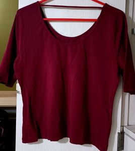 &#34;Ginger By Lifestyle&#34; Maroon Top With Freebie