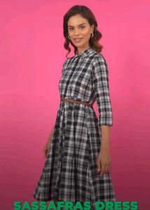 Chic Plaid Shirt Dress