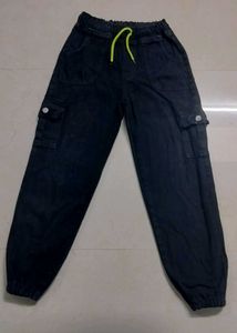 Black Cargo denim Pants