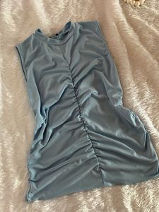 Trendyol Blue Ruched Long Top