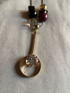 Never Worn Long Necklace With Sparkling Stone