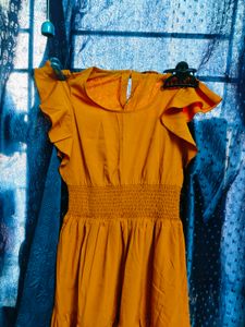 DressBerry Women Bright Orange Solid Dress