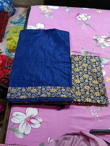 Blue & Gold Fabric Saree