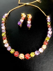 Multicolour Stone Necklace Chokar Style