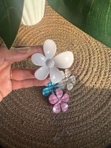 Pink Flower Hair Clip Combo