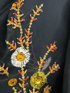 Elegant Embroidered Black Saree