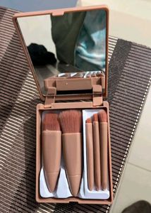 Portable Makeup Brush Set with Mirror