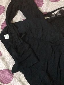 Black Lace Detail Top