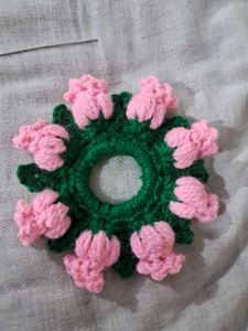 Crochet Flower Hair Scrunchie 🪷✨️