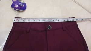 Burgundy Formal Pants For Women