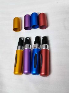 4 Colorful Refillable Perfume Atomizers Bottle