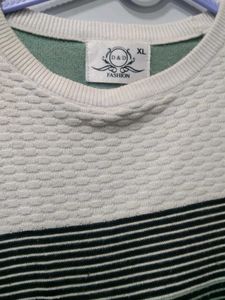 Striped Textured Knit T-Shirt