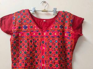 Mirror Work Embroidery Kurti