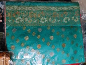 Teal Banarasi Style Saree