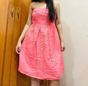 Blush Pink Strapless Party Dress