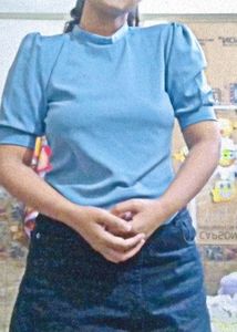 Round Neck Top In Louis Blue Colour