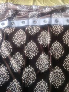 Damask Patterned Curtains in choclate colour