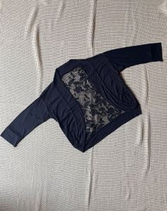Black Lace-Back Cropped Cardigan