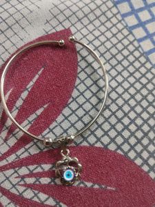 Silver Bangle Bracelet with Charms