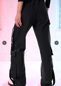 Sassafras Black Cargo Straight Jeans