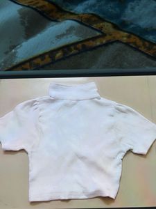 White Ribbed Crop Top