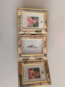 Foldable Triple Photo Frame with Clock