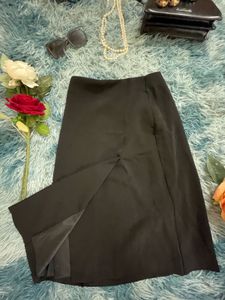 Elegant Black Skirt with front slit