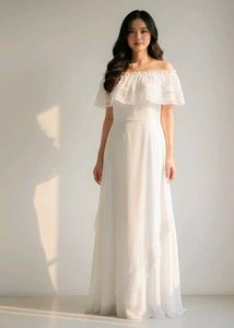 Elegant Off-Shoulder White Dress