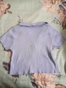 Cute Ribbed Polo Top