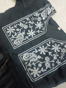 Embroidered Black Tunic Top