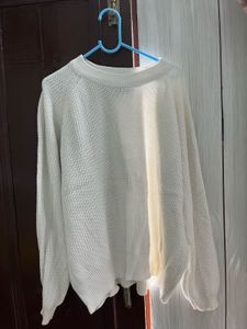Cream Knit Pullover Sweater