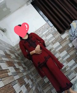 Elegant Maroon Partywear dress