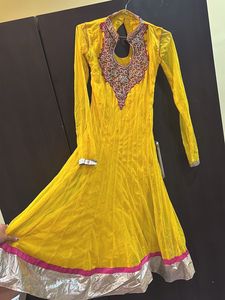 Yellow Embroidered Anarkali