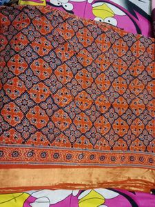 Ajrakh Print Rust Orange Duppata