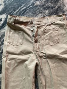 Beige Flare Jeans