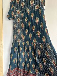 Embroidered Sequins Work Floor Length Gown