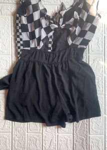 Checkered Sleeveless Romper