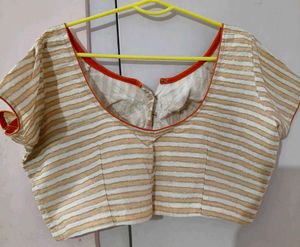 Striped Readymade Saree Blouse